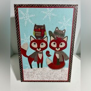 Jessica Flick Tri Coastal Designs Decorative Box Lid 2013 Fox Owl Raccoon Bird